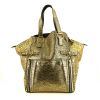 Saint Laurent Downtown small model shopping bag in gold grained leather - 360 thumbnail