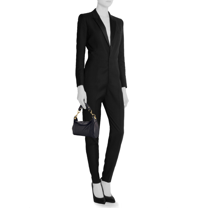 Borsa Saint Laurent in pelle martellata blu - Detail D1