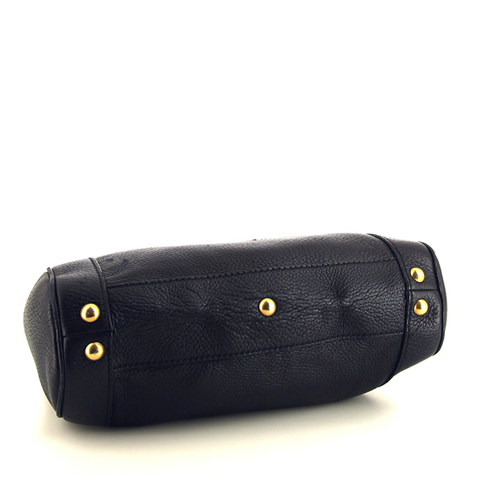 Sac à main Saint Laurent en cuir grainé bleu - Detail D4