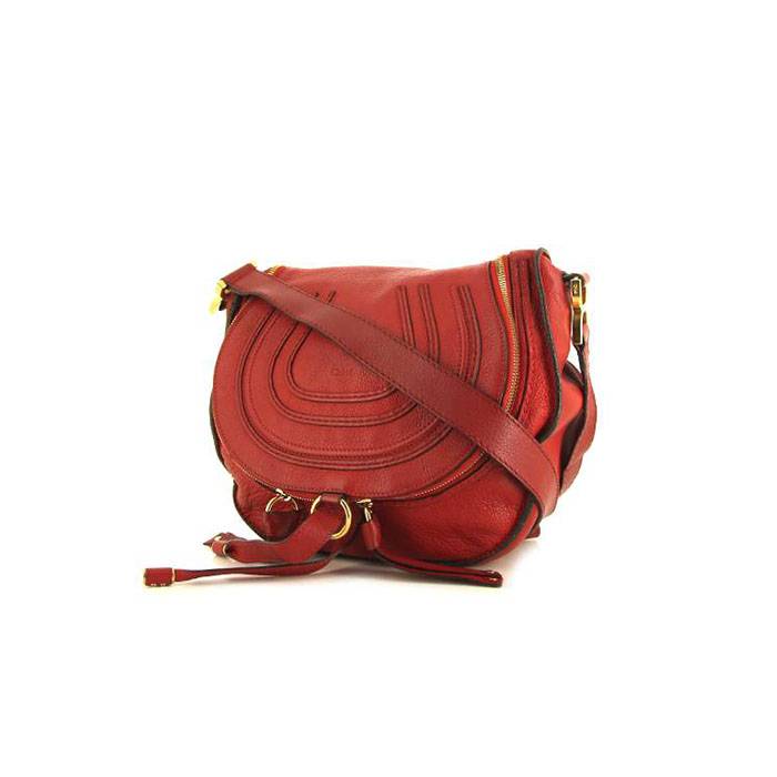 Chloé Marcie shoulder bag in red leather - 00pp
