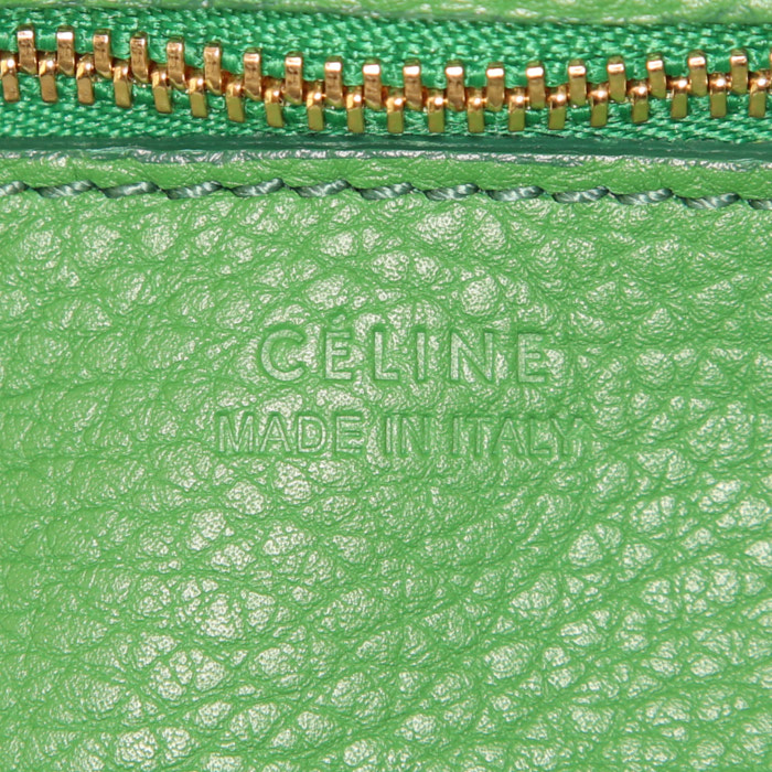Sac à main Celine Tie Bag moyen modèle en cuir grainé vert - Detail D3