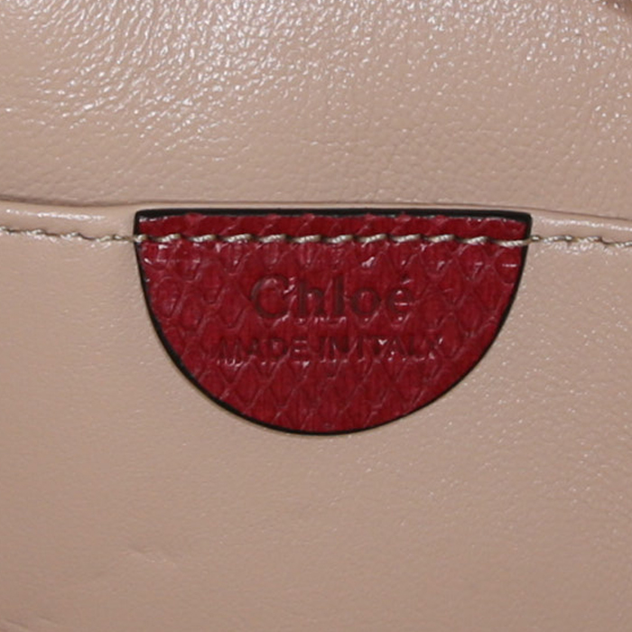 Bolso bandolera Chloé Elsie en piel de pitón roja - Detail D4