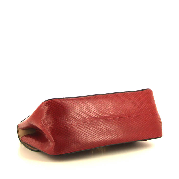 Sac bandoulière Chloé Elsie en python rouge - Detail D5