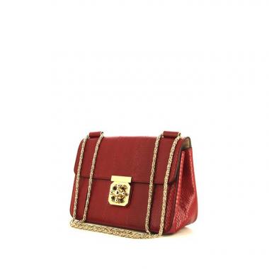 Sac bandoulière Chloé Elsie en python rouge