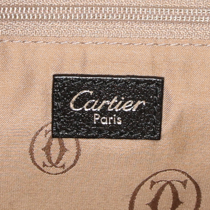 Borsa a tracolla Cartier Marcello in pelle martellata nera - Detail D4