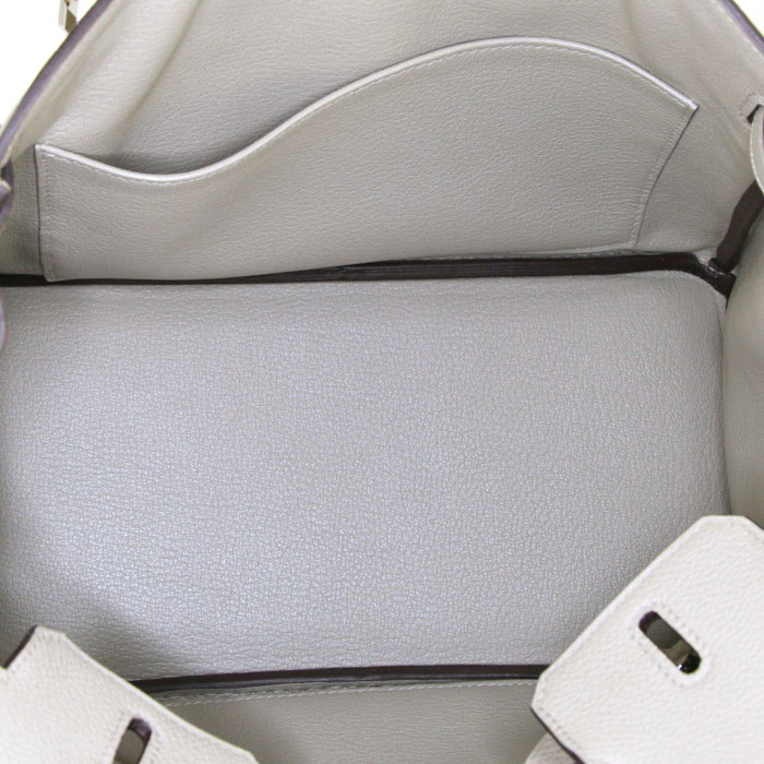 Borsa Hermes Birkin 25 cm in pelle togo verde Sauge - Detail D2