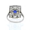Vintage ring in platinium,  sapphire and diamonds - Detail D2 thumbnail