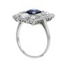 Vintage ring in platinium,  sapphire and diamonds - Detail D3 thumbnail
