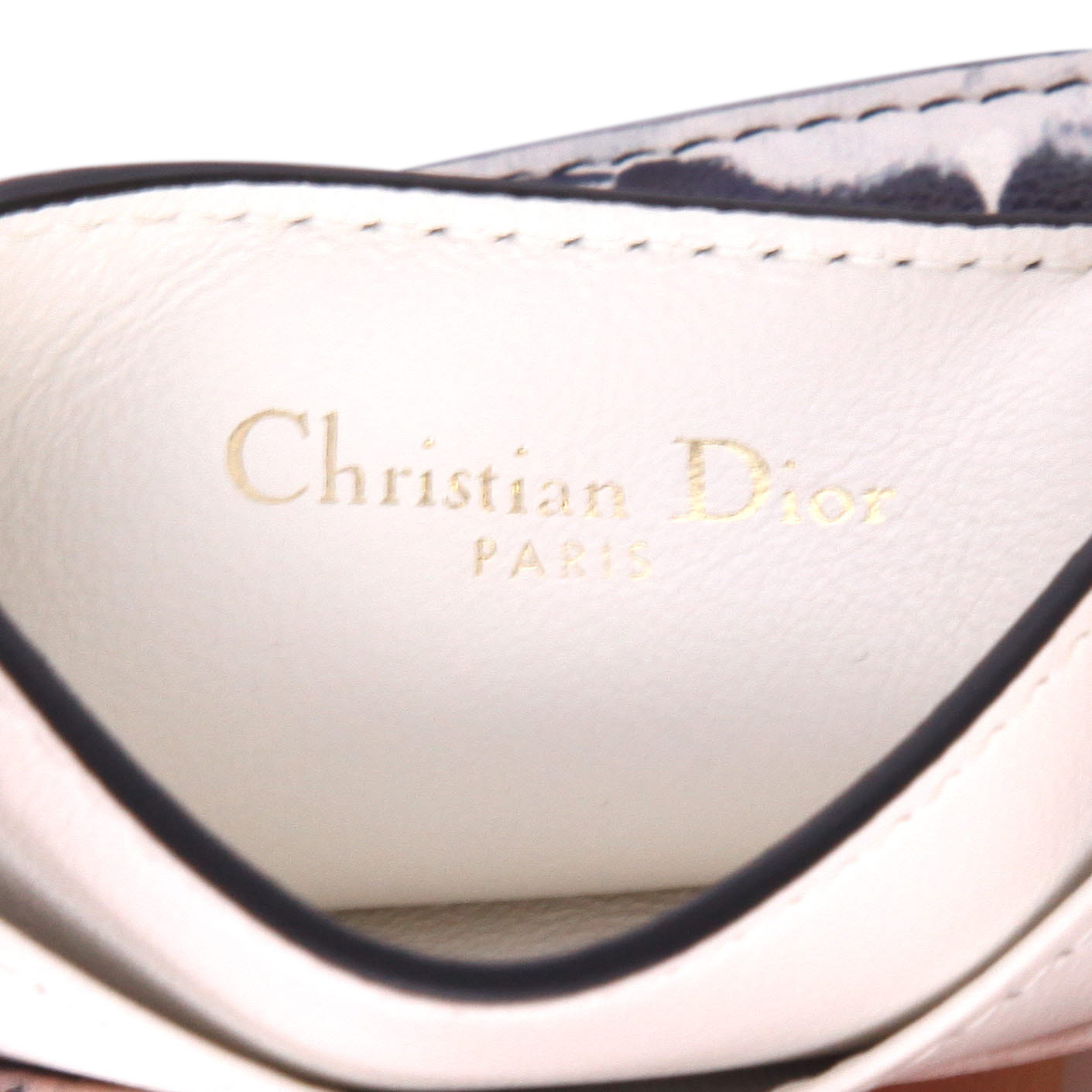 Dior card wallet in white and pink leather - Detail D2