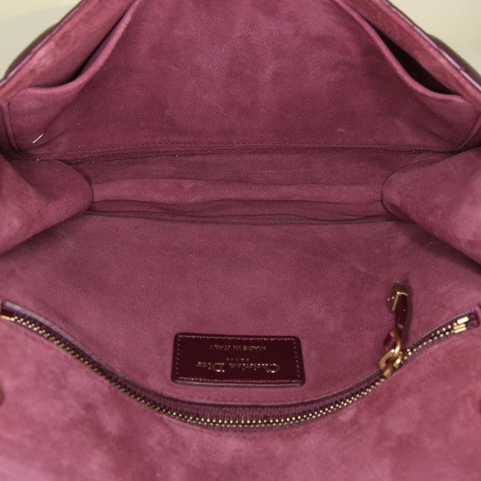 Bolso de mano Dior Dioraddict en cuero cannage color burdeos - Detail D3