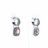 David Yurman Albion earrings in silver,  diamonds and morganite - Detail D3 thumbnail