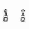 David Yurman Albion earrings in silver,  diamonds and morganite - Detail D4 thumbnail
