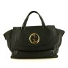 Gucci 1973 handbag in black grained leather - 360 thumbnail