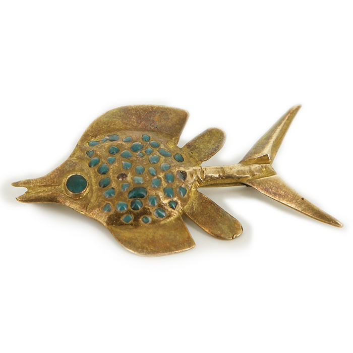 Broche Art Déco étoile De Mer Strass Bleus - Vintage Années 50, Alliage Argenté, Occasion