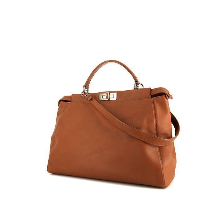 Sac à main Fendi Peekaboo grand modèle en cuir marron