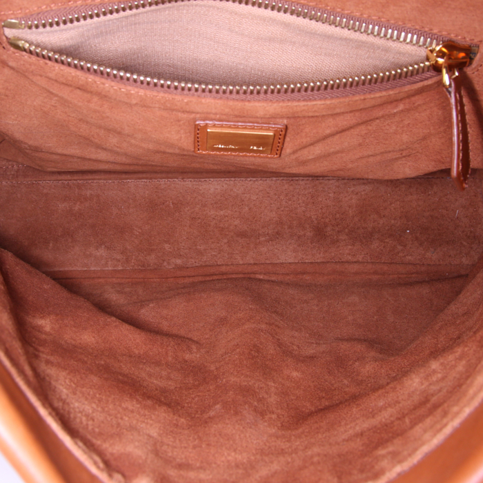 Fendi Peekaboo large model handbag in brown leather - Detail D3