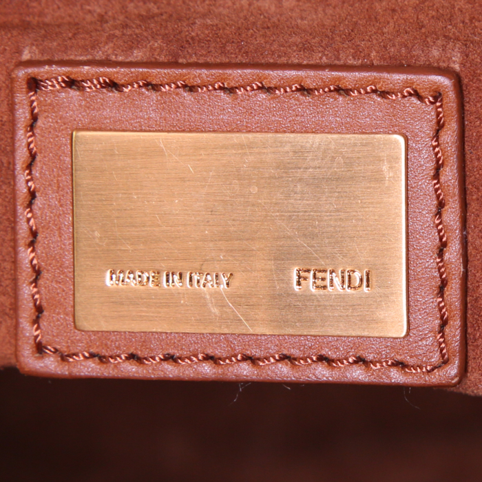 Borsa Fendi Peekaboo modello grande in pelle marrone - Detail D4