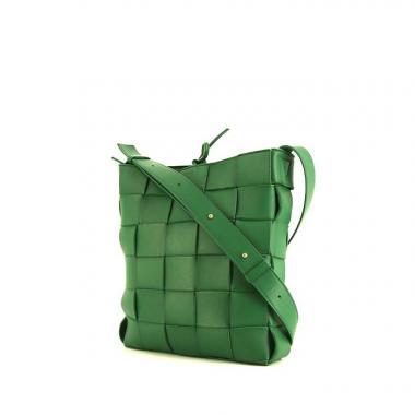 Sac bandoulière Bottega Veneta Cassette en cuir intrecciato vert