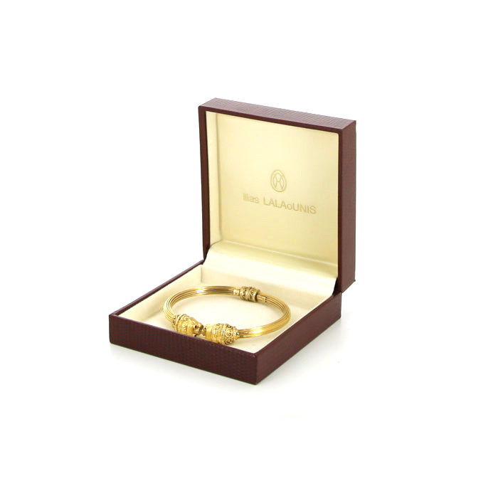 Brazalete Lalaounis Animal Head en oro amarillo y rubíes - Detail D3