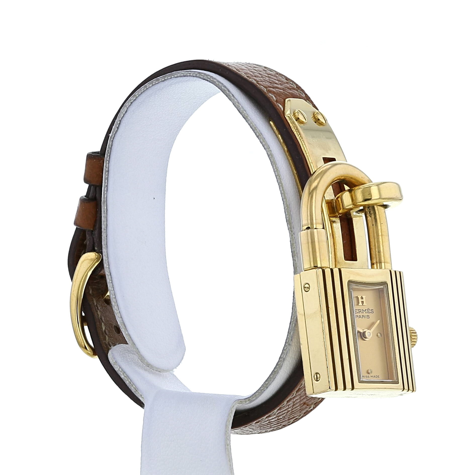 Montre Hermes Kelly-Cadenas en plaqué or Ref :  KE1.201 Vers  2000 - Detail D1