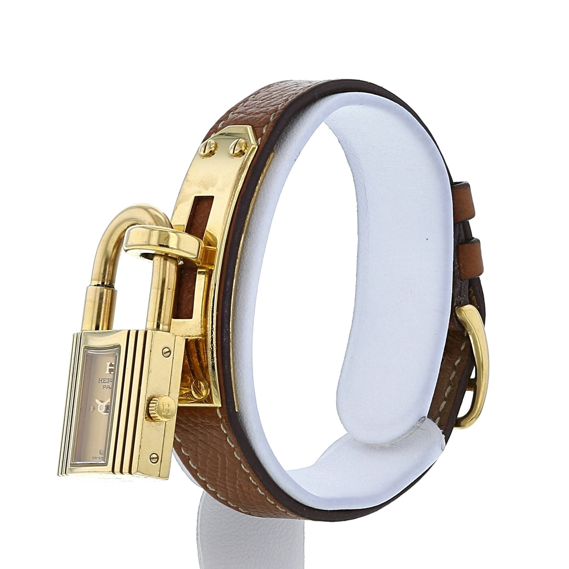 Montre Hermes Kelly-Cadenas en plaqué or Ref :  KE1.201 Vers  2000 - Detail D3