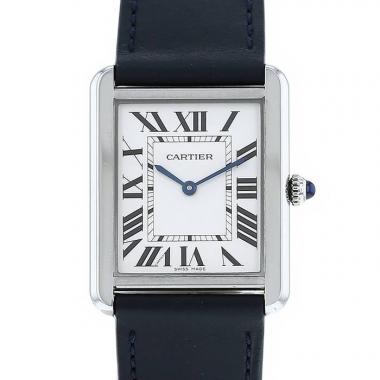 Montre Cartier Tank Solo  moyen modèle en acier Ref :  3169 Vers  2010