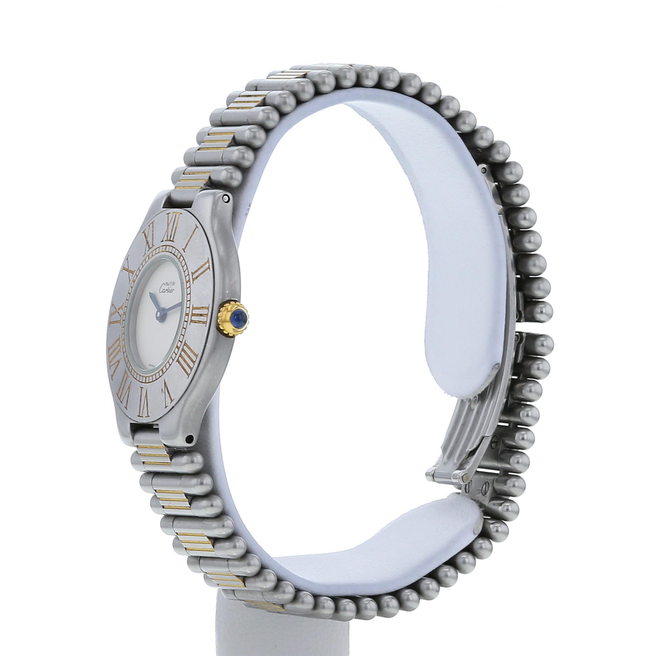 Cartier Must 21 watch in stainless steel and gold plated Circa  1990 - Detail D3