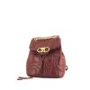 Salvatore Ferragamo backpack in burgundy quilted leather - 00pp thumbnail