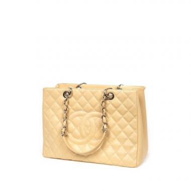 Shopping bag Chanel Shopping GST in pelle martellata e trapuntata beige