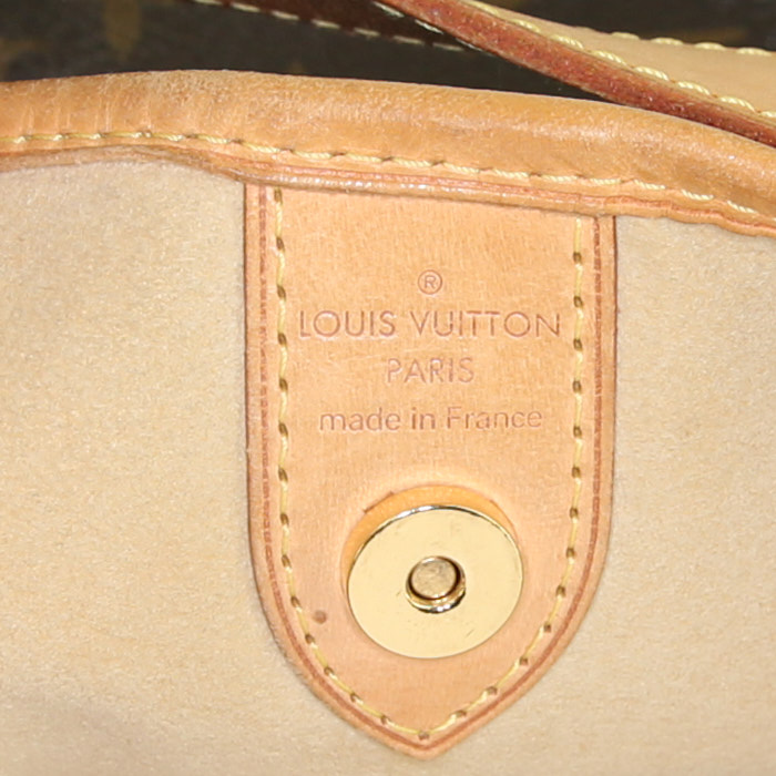 Borsa Louis Vuitton Galliera in tela monogram marrone e pelle naturale - Detail D4