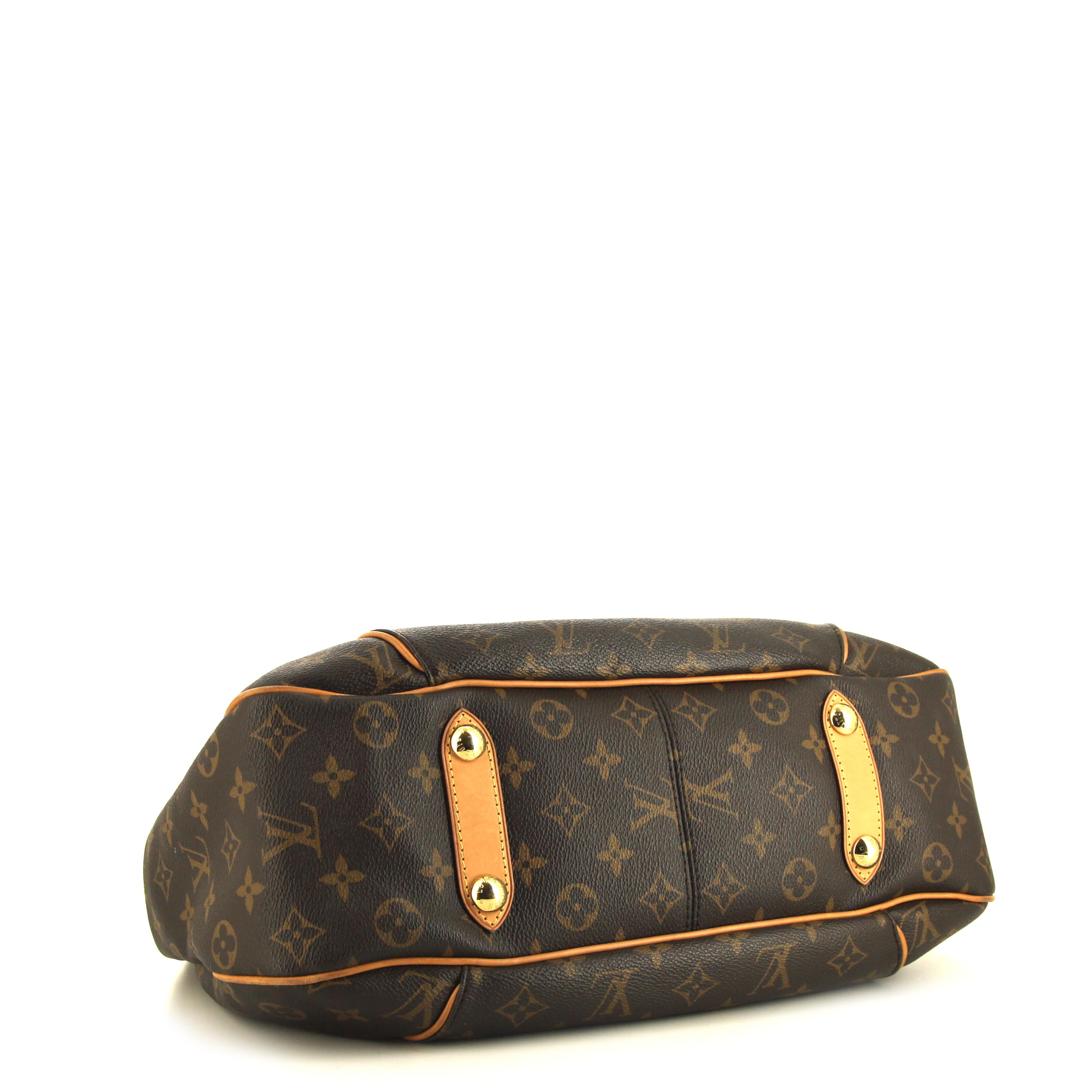 Louis Vuitton Galliera handbag in brown monogram canvas and natural leather - Detail D5