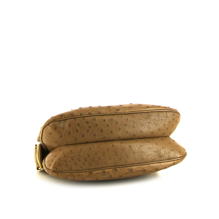 Bolso de mano Gucci Gucci Vintage en avestruz marrón - Detail D4