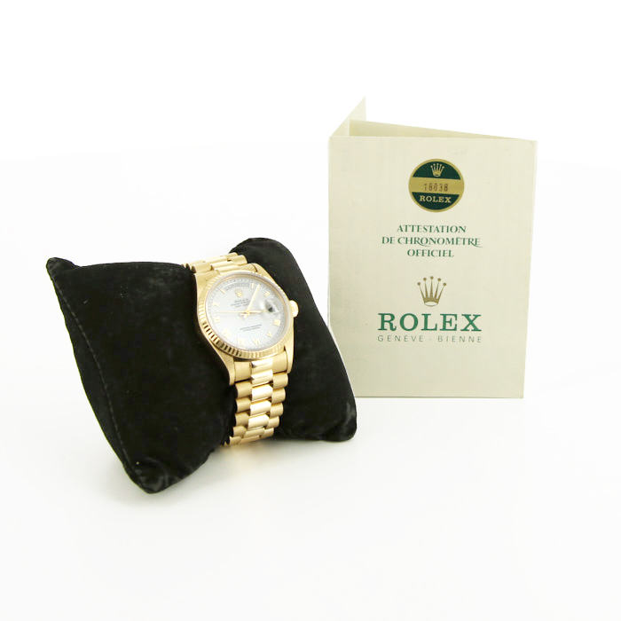 Rolex Day-Date watch in yellow gold Ref:  18038 Ref:  18038 Circa  1980 - Detail D5