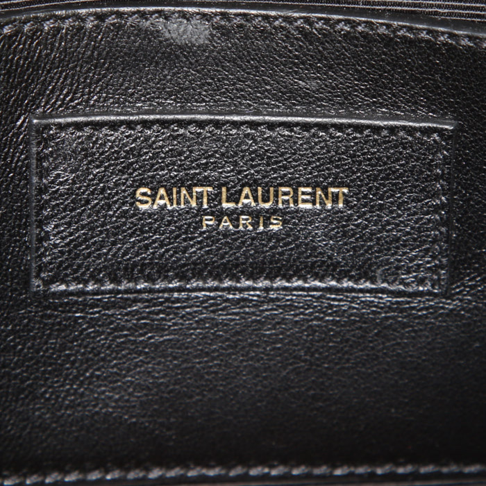 Borsa Saint Laurent Duffle in pelle nera e pitone arancione - Detail D6