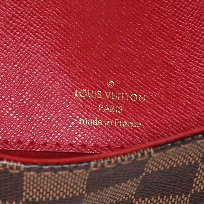 Bolso bandolera Louis Vuitton Musette en lona a cuadros revestida ébano y cuero marrón - Detail D3