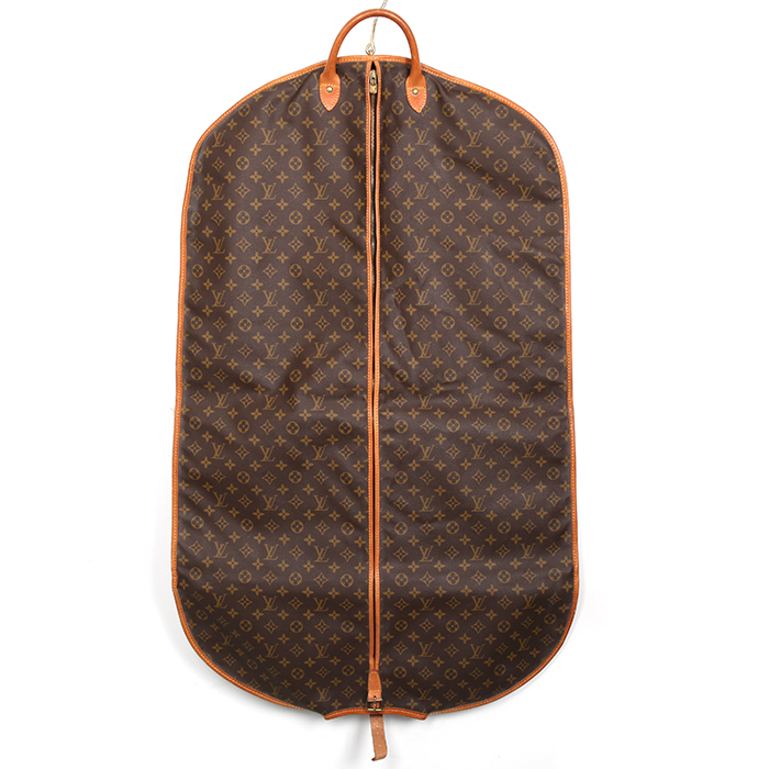 Porte-habits Louis Vuitton Porte-habits en toile monogram marron et cuir naturel - Detail D3