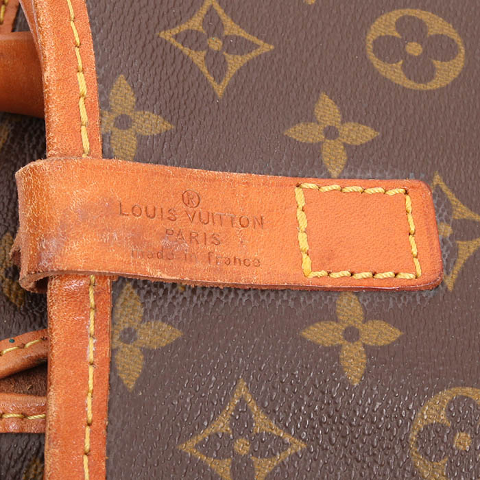 Porte-habits Louis Vuitton Porte-habits en toile monogram marron et cuir naturel - Detail D4