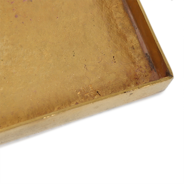 Line Vautrin, rare "Alphabet arménien" compact box, in gilt bronze, signed, around 1946 - Detail D4