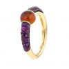 Pomellato M'ama Non M'ama ring in pink gold,  garnet and sapphires - Detail D3 thumbnail
