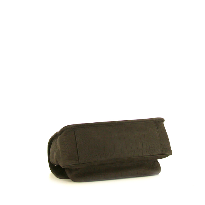 Borsa a tracolla Saint Laurent Niki in pelle marrone simil coccodrillo - Detail D5