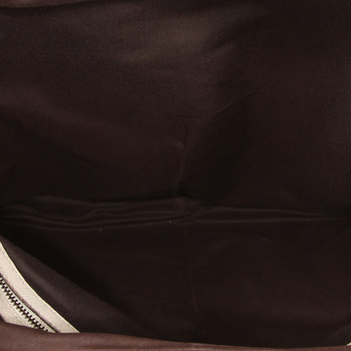 Sac à main Gucci Bamboo en cuir blanc-cassé et bambou - Detail D2