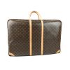 Borsa da viaggio Louis Vuitton in tela monogram marrone e pelle naturale - Detail D1 thumbnail