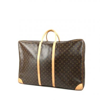 Bolsa de viaje Louis Vuitton en lona Monogram marrón y cuero natural