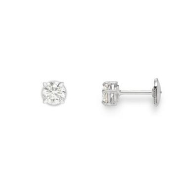 Earrings in white gold and diamonds (2 x 0,50 carat)