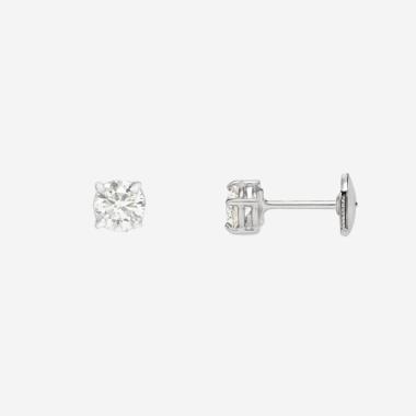 Paire de puces d'oreilles en or blanc et diamants (2 x 0,50 carat)