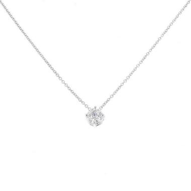 Collier en or blanc et diamant (0,50 carat)