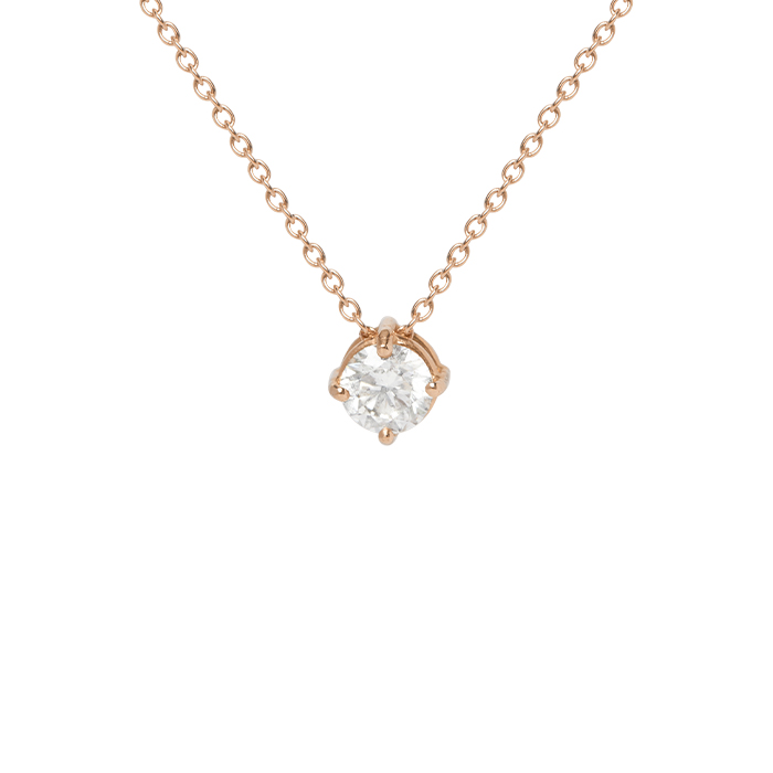 collier en or rose et diamant (0, 50 ct.)