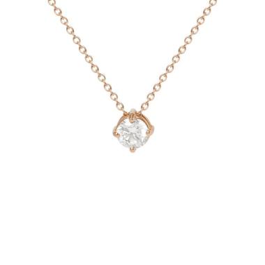 Collier en or rose et diamant (0,50 carat)
