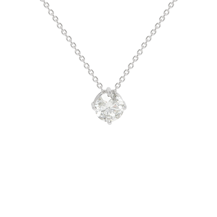 Collier en or blanc et diamant (1 carat) - 00pp