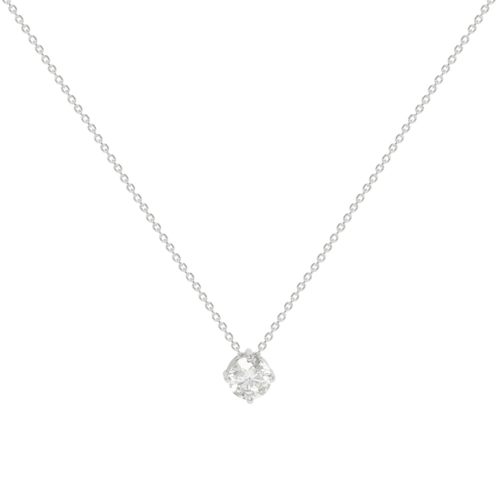 Collana in oro bianco e diamante (1 carato) - Detail D2